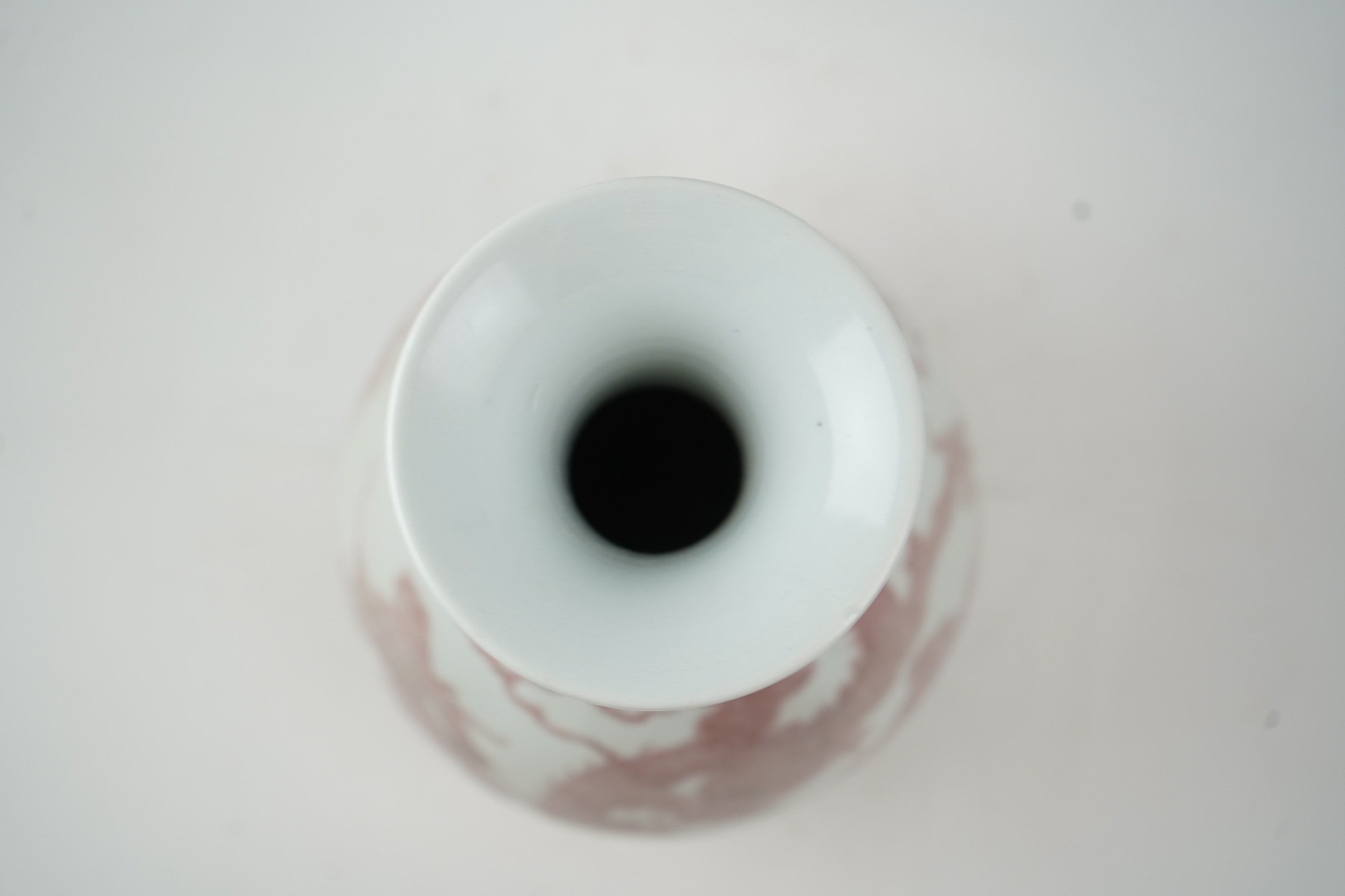 A Chinese underglaze copper-red ‘dragon’ bottle vase, yuhuchunping